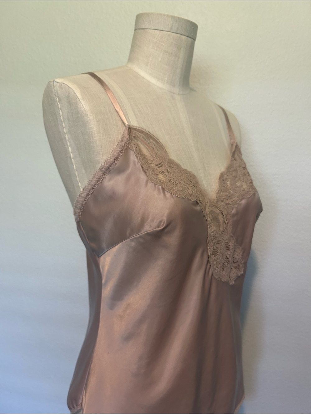 Lace Trim Cami in Dusty Rose